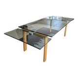 Tempered glass table + adjustable extensions Cinna model from the Roset line