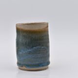 Lot de 3 vases grès émail bleu