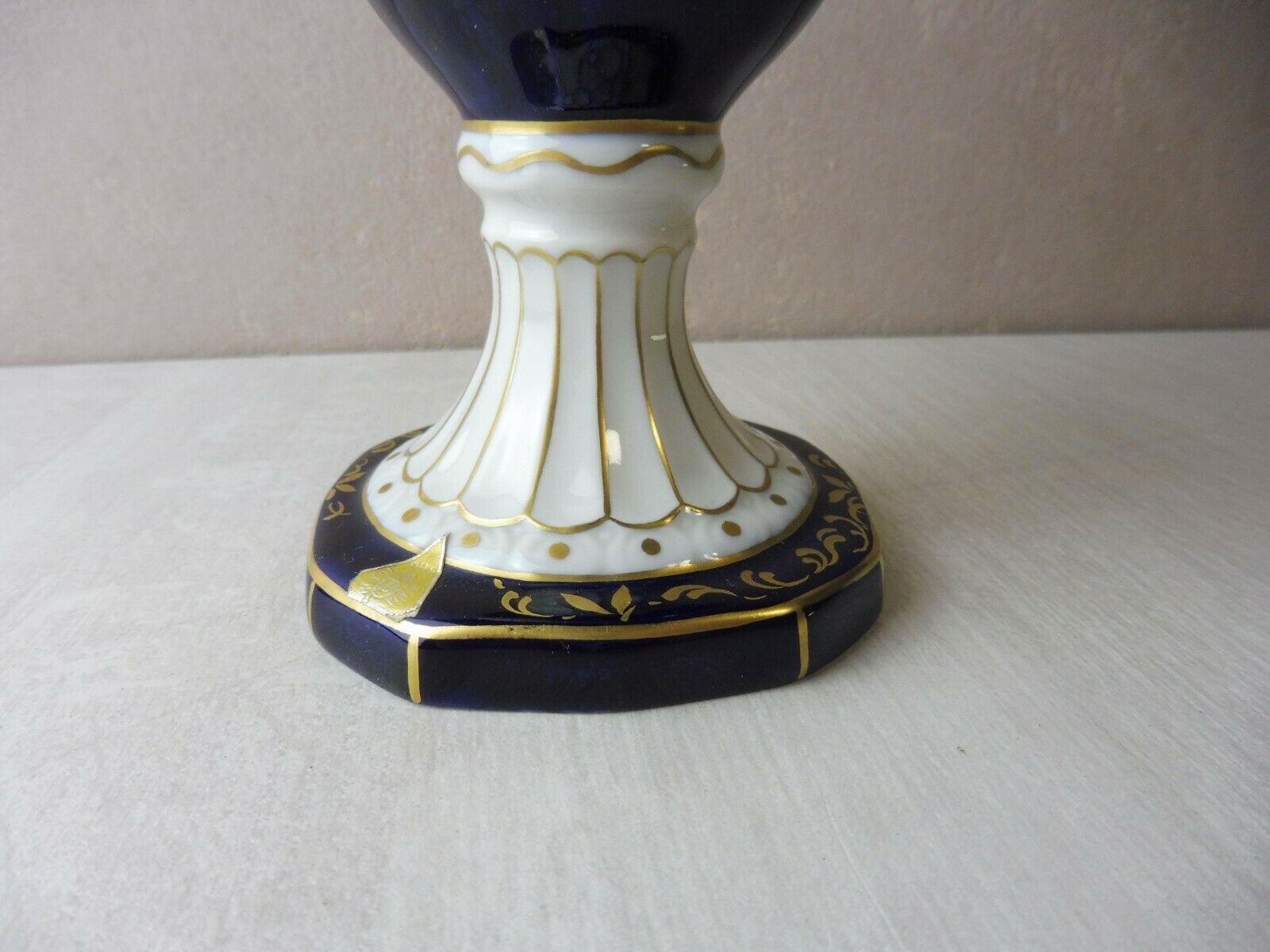 Ancient vase / amphora, blue flowers decoration, Royal Dux, Czechoslovakia Bohemia