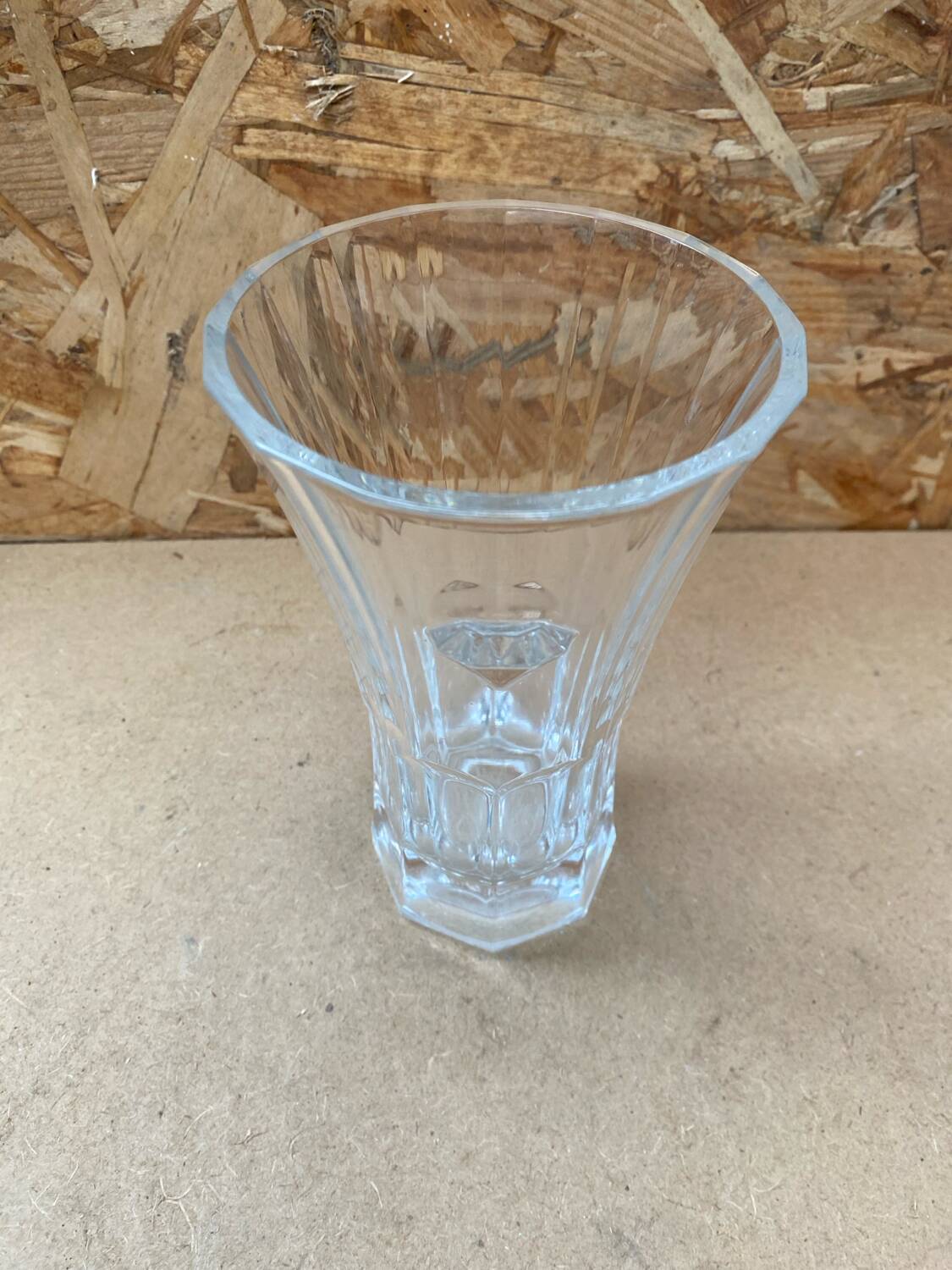 Antique Crystal D'Arques Vase With Diamond Made In France Vintage