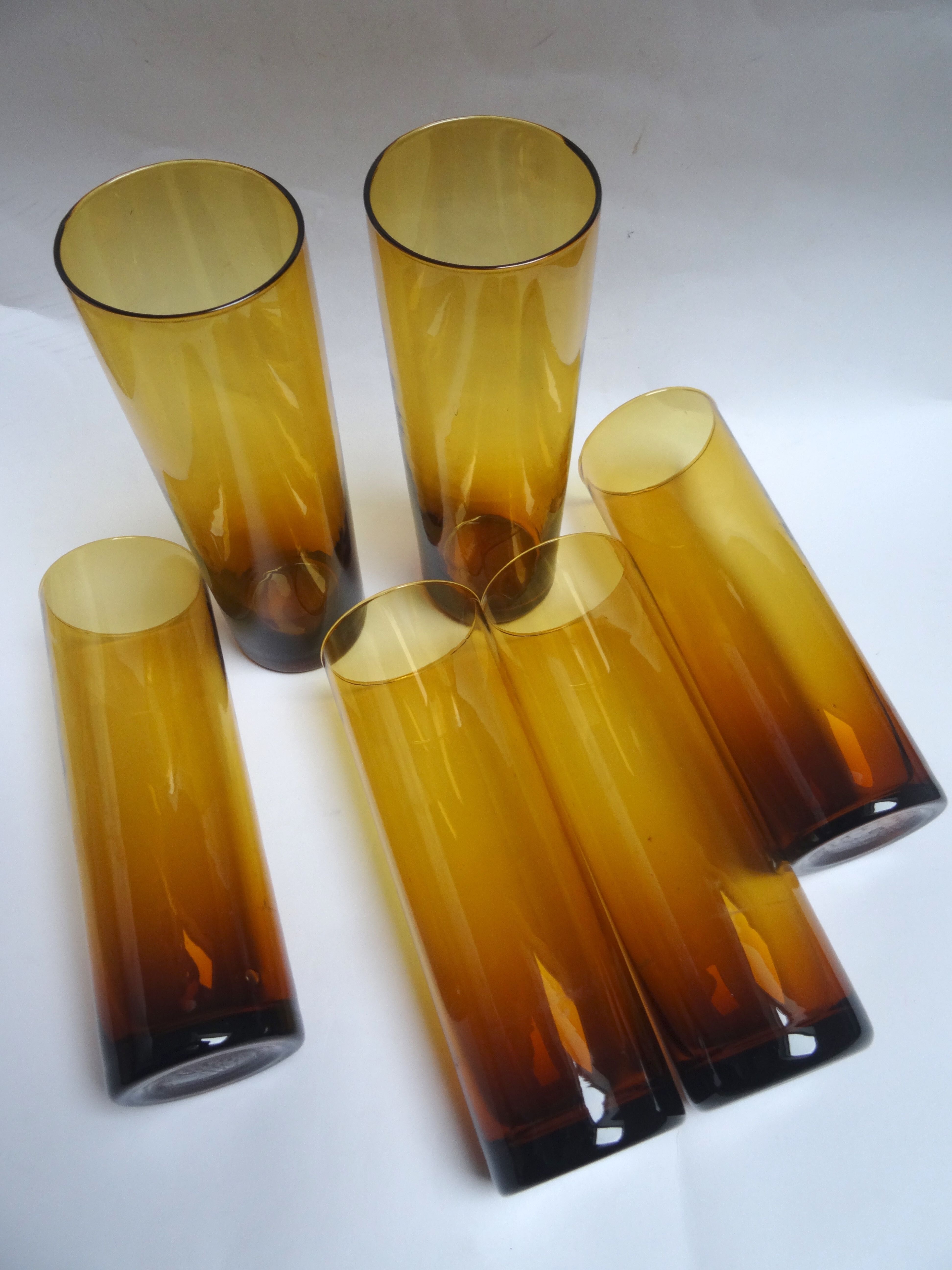 6 high brown glasses