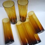 6 high brown glasses
