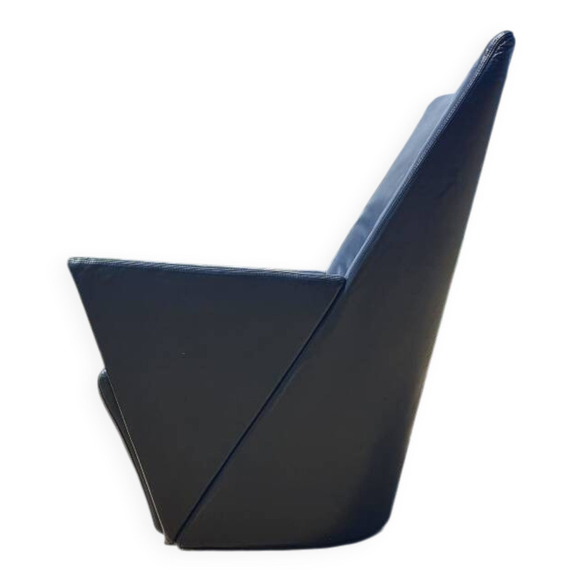 Vintage chair black leather Armilla Arflex Burkhard Voghterr