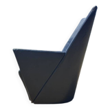 Vintage chair black leather Armilla Arflex Burkhard Voghterr