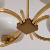 Lustre Arlus à 4 feux en laiton des années 50/60