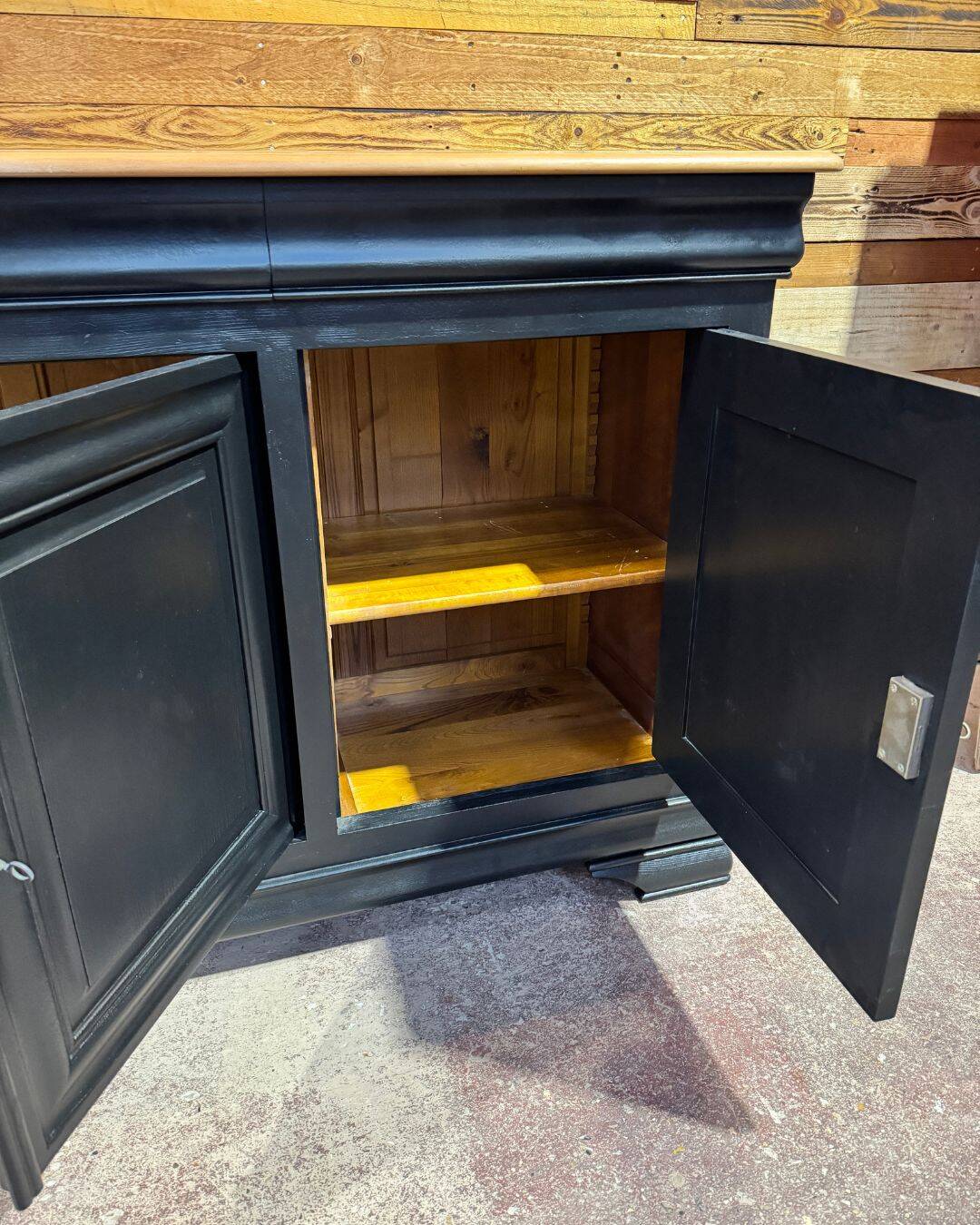 Enfilade with 4 doors in solid cherry wood - Louis-Philippe style