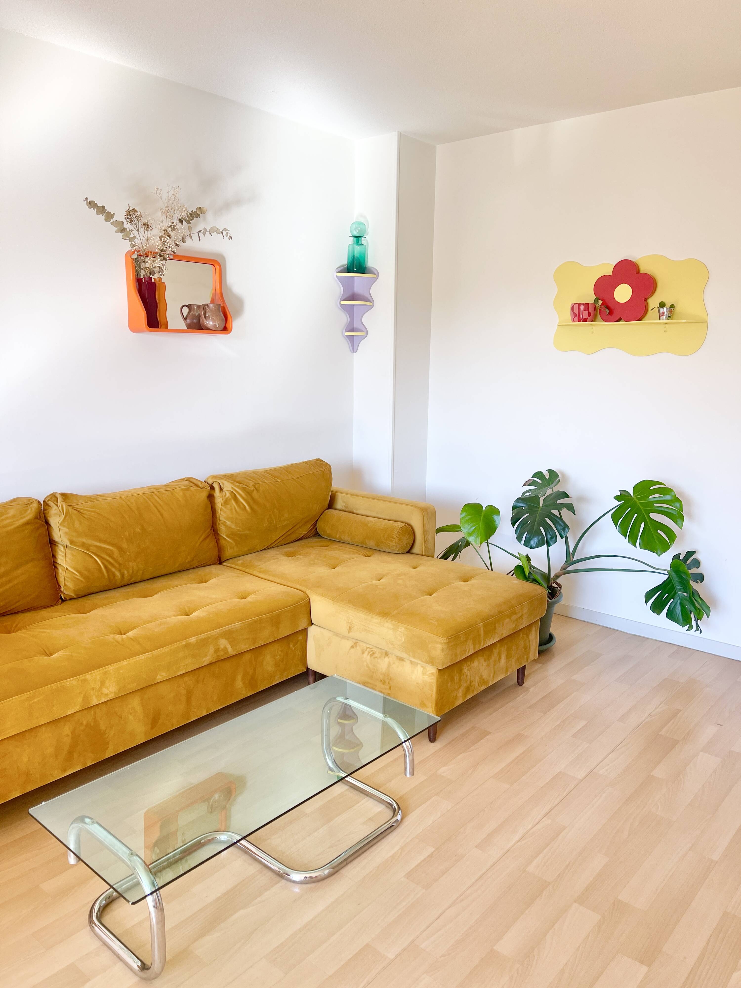 Chrome and smoked glass coffee table