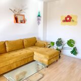 Chrome and smoked glass coffee table