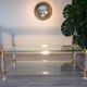 Table basse verre, plexiglas et laiton, 1970-80