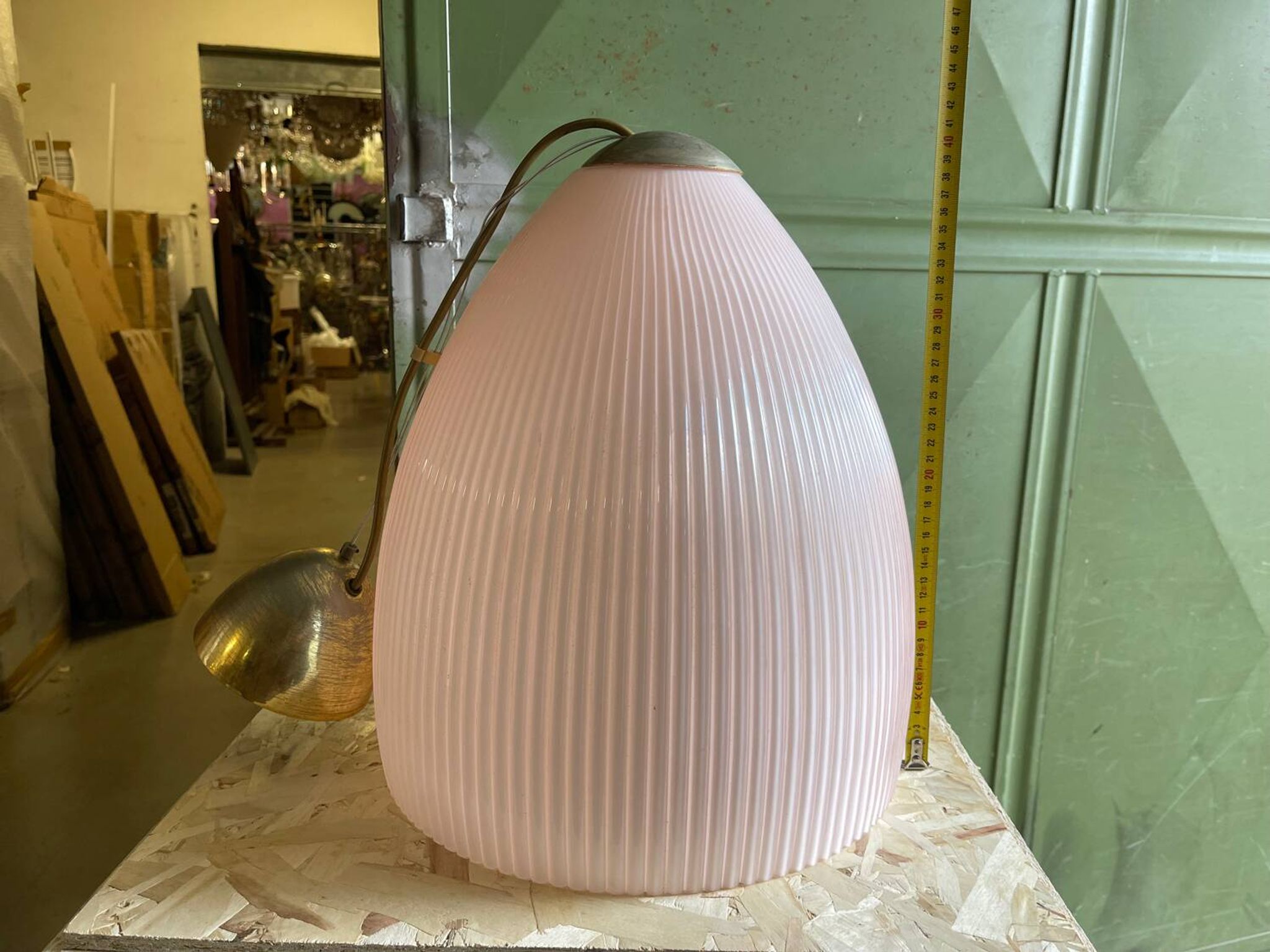 Pink Large Murano Glass Light Pendant 1970’s