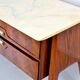 Italian Midcentury Sideboard in Rosewood, Carrara Marble and Brass