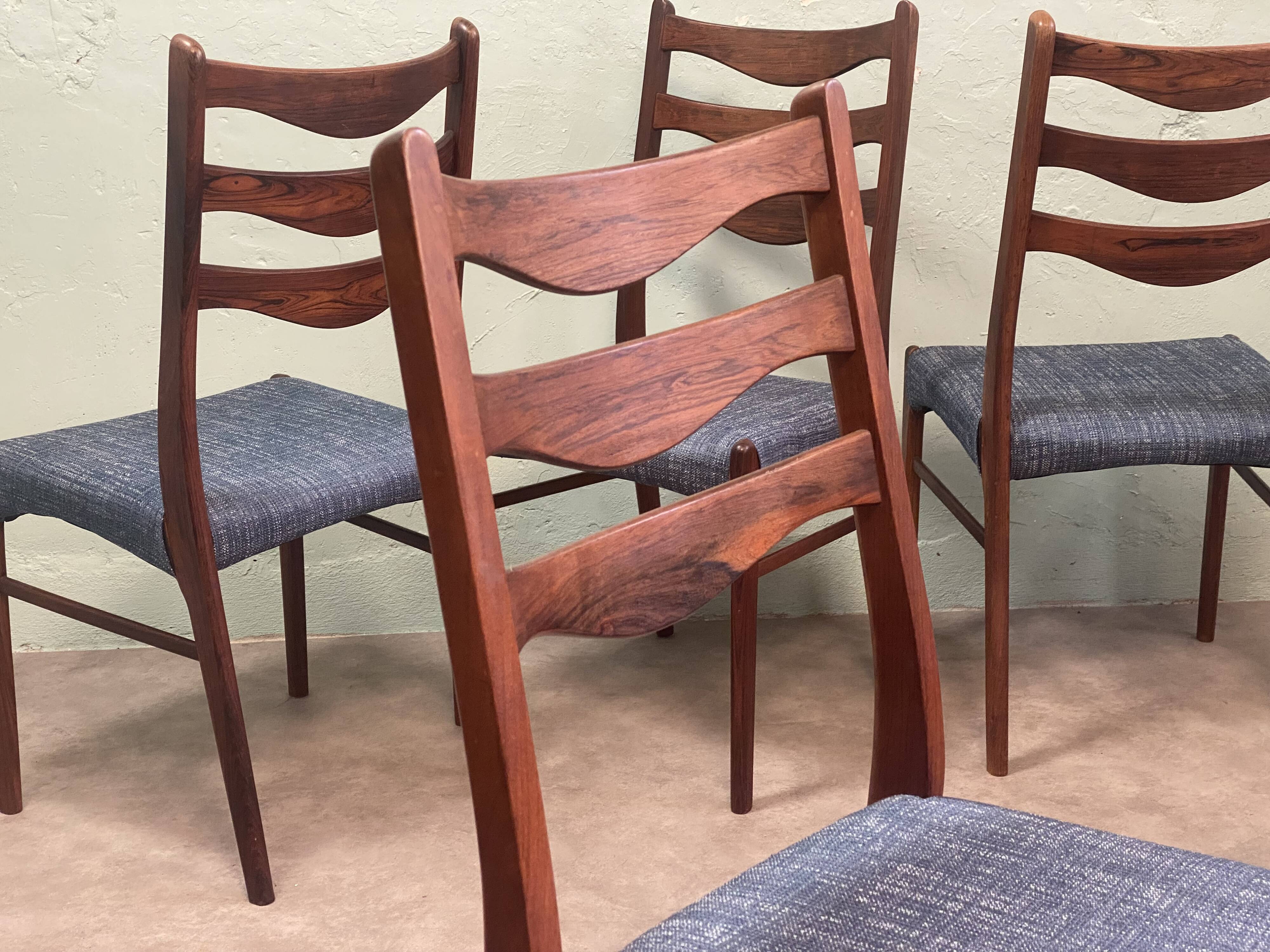6 Scandinavian chairs in rosewood