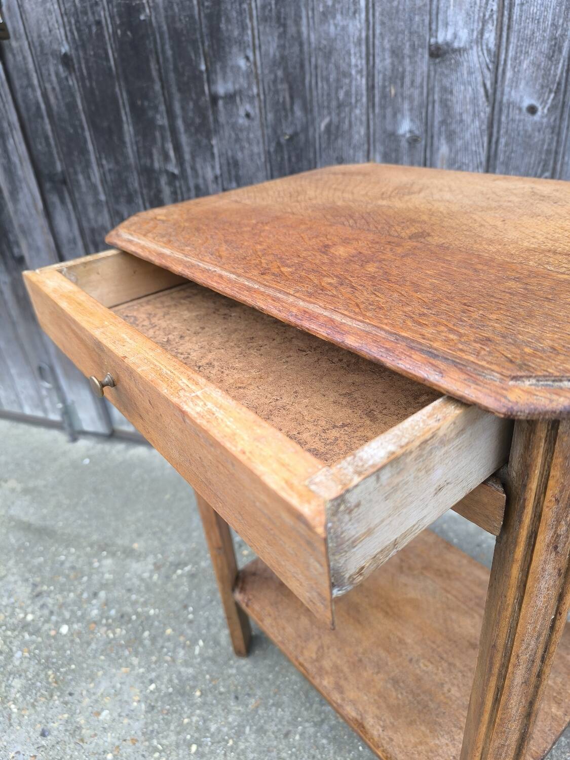 Solid oak side table 1950