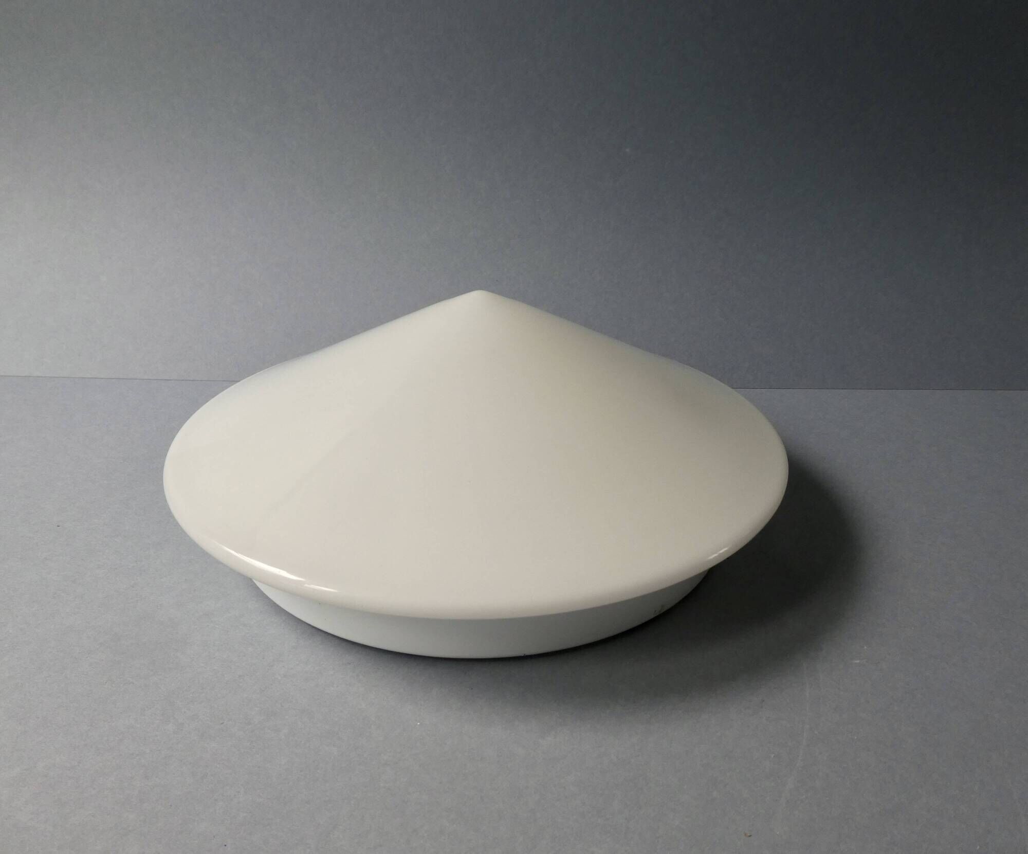 80s wall or ceiling light, lacquered metal and white opaline