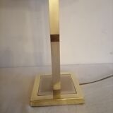 Modernist lamp. Brushed steel and brass.
