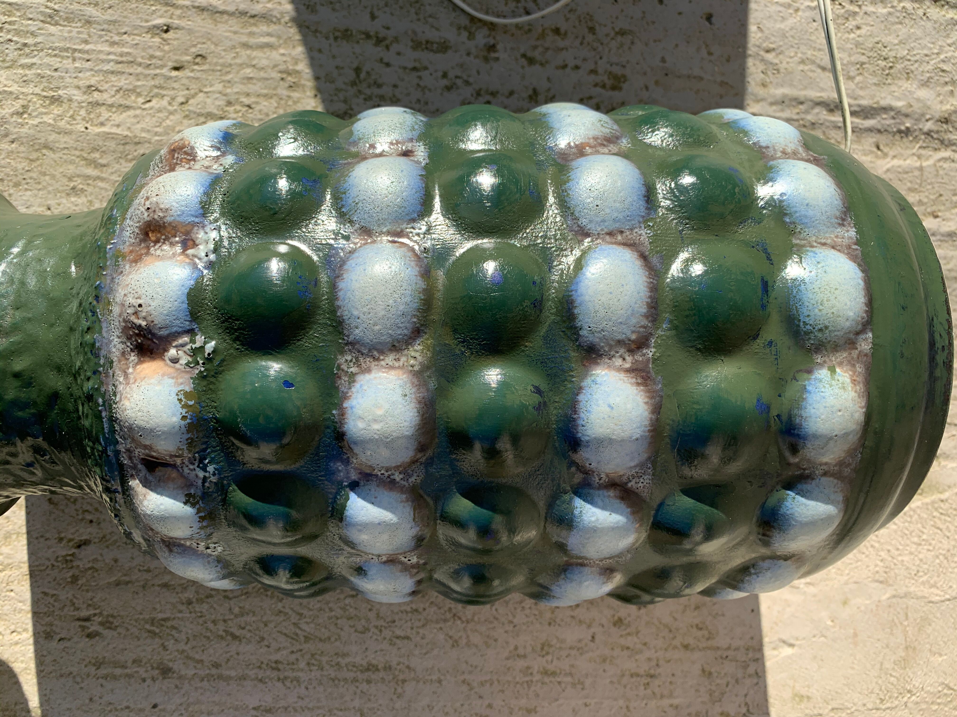 Former 70s Bay West Germany ceramic foot lamp mounted in lamp