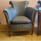 Pair of Art Deco style armchairs, refurbished. Upholstery fabric for armchairs.