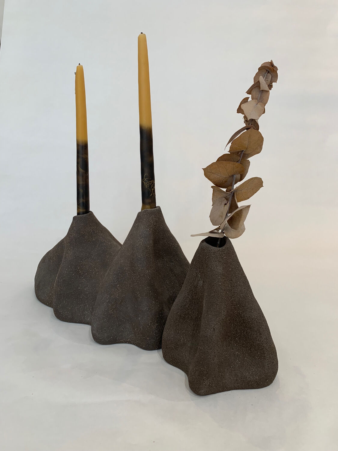 Stoneware candle holders