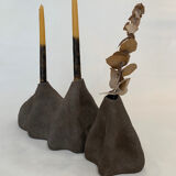 Stoneware candle holders