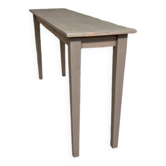 Console fine, tables d'appoint en Douglas 160 cm Design Vintage pieds fuseaux décoration rare bois