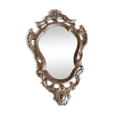 Miroir ancien baroque doré à la feuille – bois sculpté