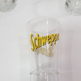 6 Schweppes advertising glasses