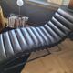 Black leather chaise longue divan