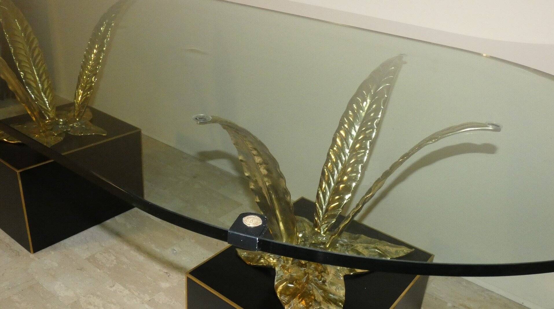 Bronze, brass and crystal table by Gianni Versace for Versace Home, Italy, 1980s.