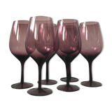 Ensemble de 6 grands verres à vin violets