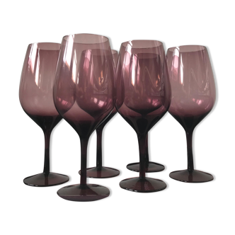 Ensemble de 6 grands verres à vin violets