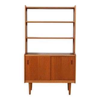 Scandinavian teak bookcase with cabinet, 1960s