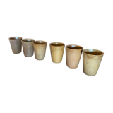 6 vintage Digoin sandstone mugs