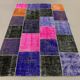 Distressed Vintage Turkish Patchwork Rug 221x150 cm Wool Medium