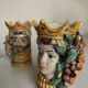 Pair of Moro head vases Caltagirone Italian design Sicily