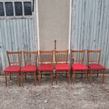Chaises de bistrot en Skaï rouge