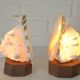 Vintage bedside shell lamps lake house decor wooden table lights set of 2