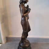 Art Nouveau bronze female sculpture