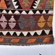 4x10 Red Green Tribal Kilim Rug 130x295Cm