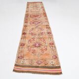 Light Orange & Red Turkish Runner Rug, 87x410Cm