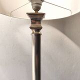 Large silver metal empire style column lamp