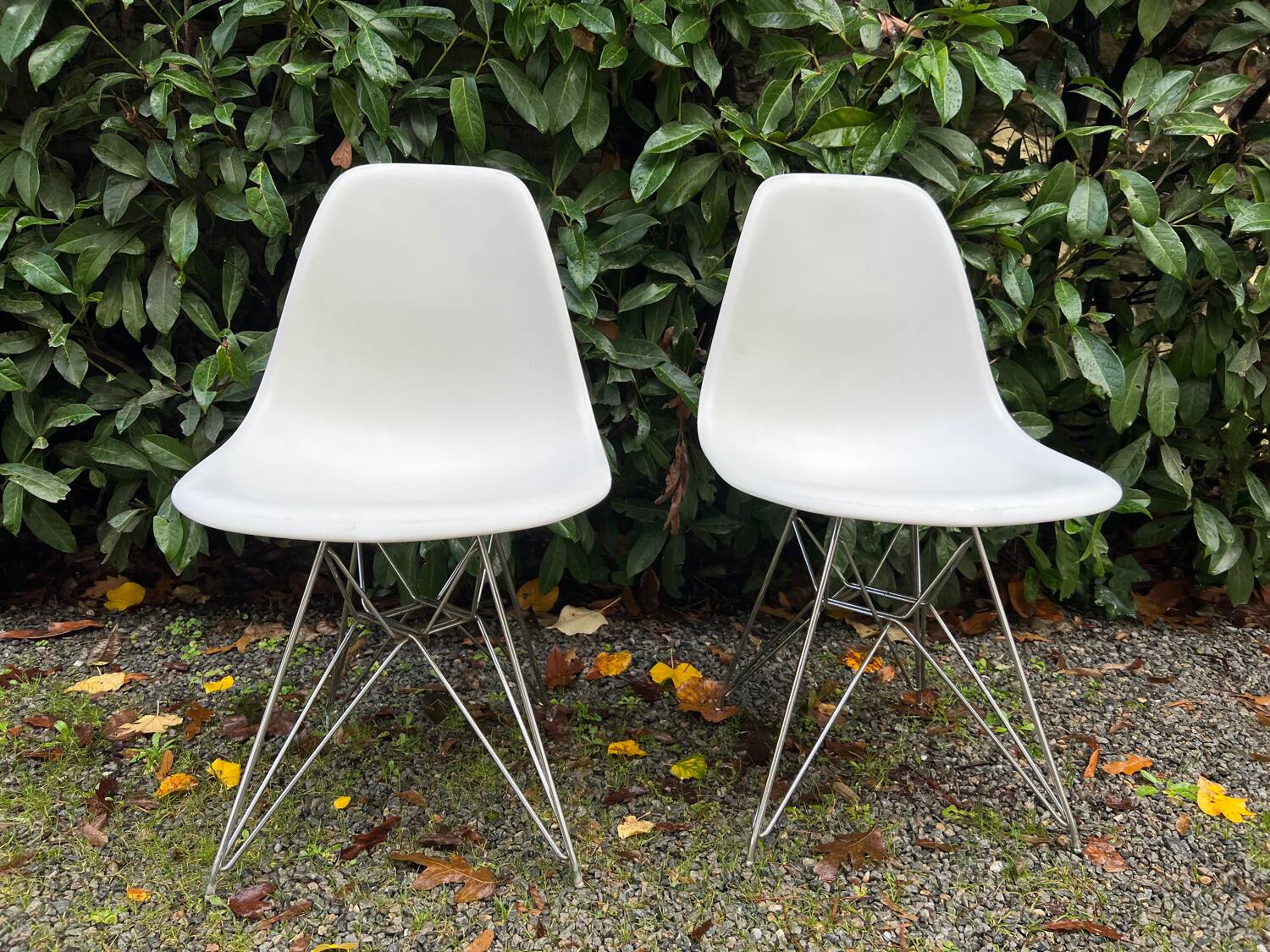 Pair of Plastic Side Chairs by Vitra