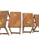 Italian Rosewood Nesting Tables with Copper Inlay