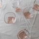 7 Retro Murano Glass Drinking Glasses - Pink, Peach & Clear Glass, 1970s Italy, Mid-Century Set
