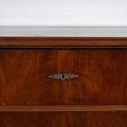 Antique pine chest of drawers with four drawers and brass handles – Central Europe, circa 1900