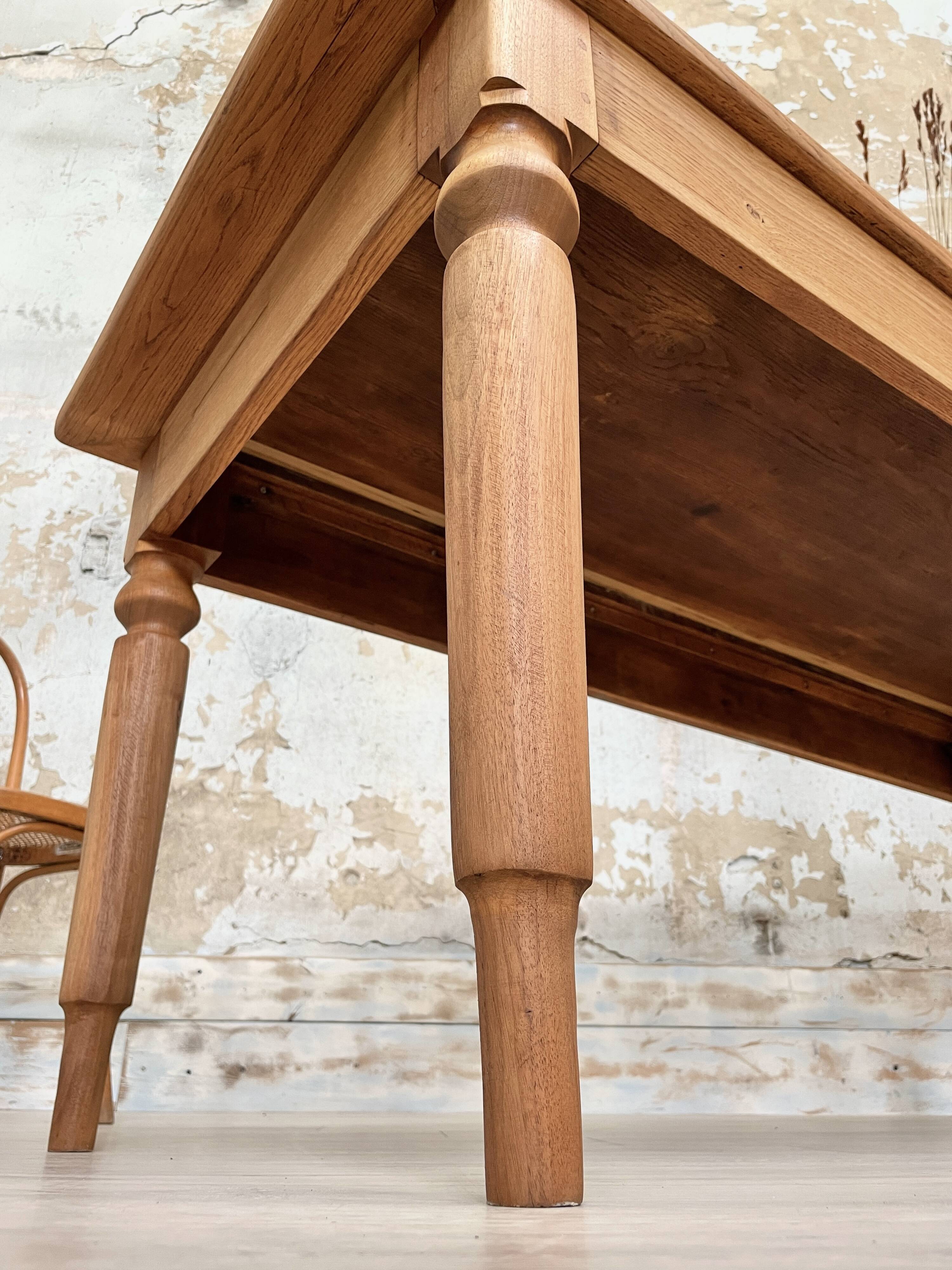 Solid wood farmhouse table