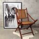 Fauteuil pliant en bambou et cannage