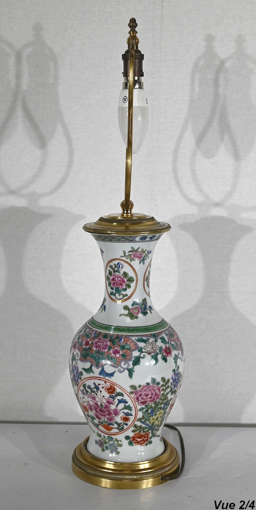 Porcelain lamp of china and brass – early twentieth century