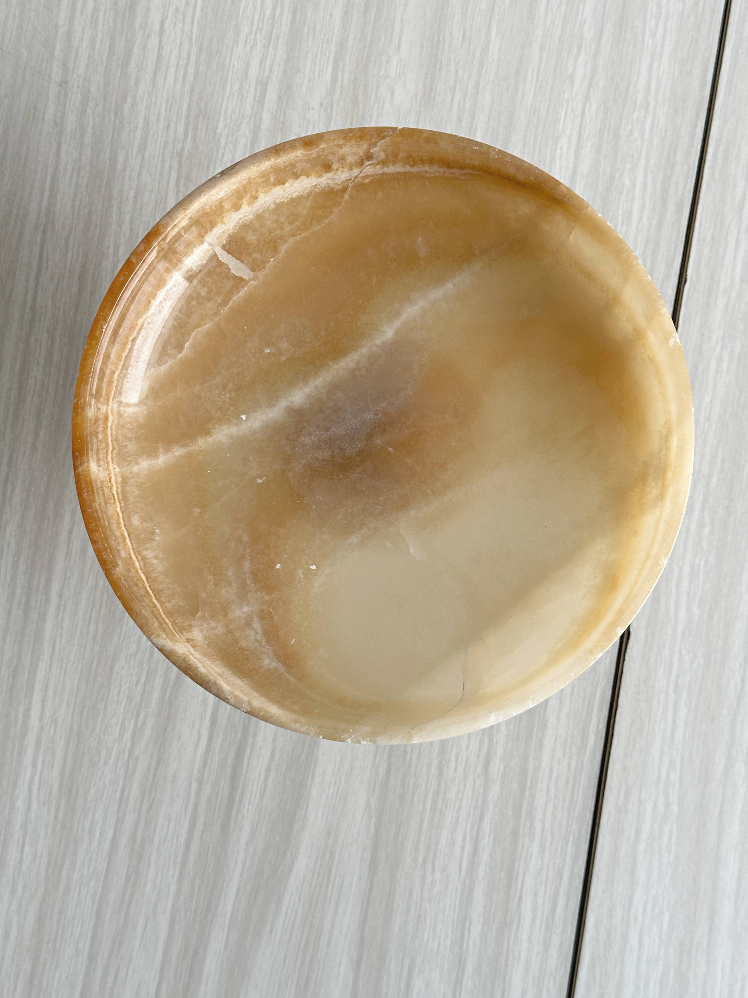 Onyx marbled pedestal bowl