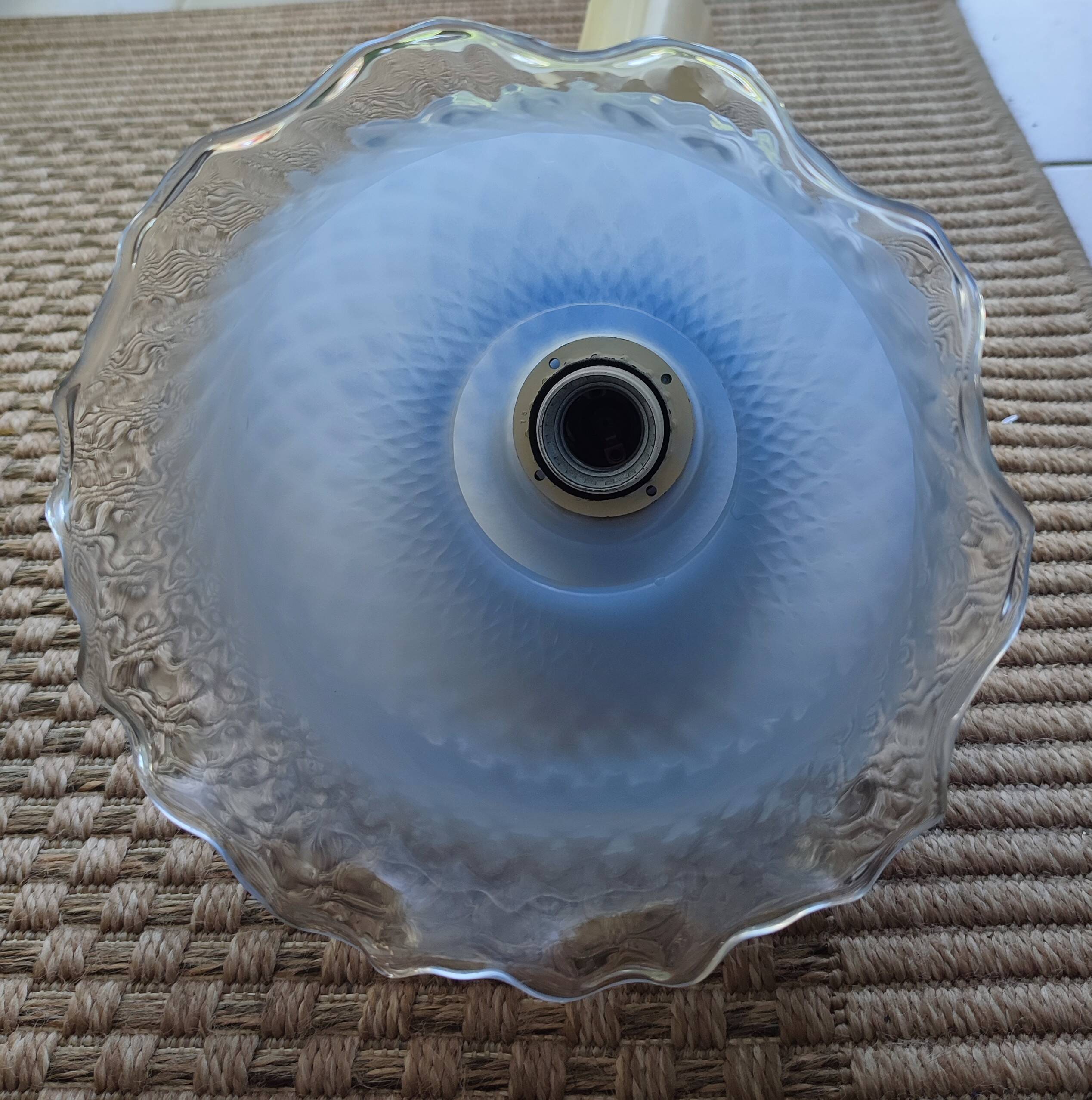 Vintage blue tulip opaline pendant light