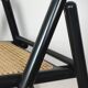 4 chaises pliantes bois et rotin